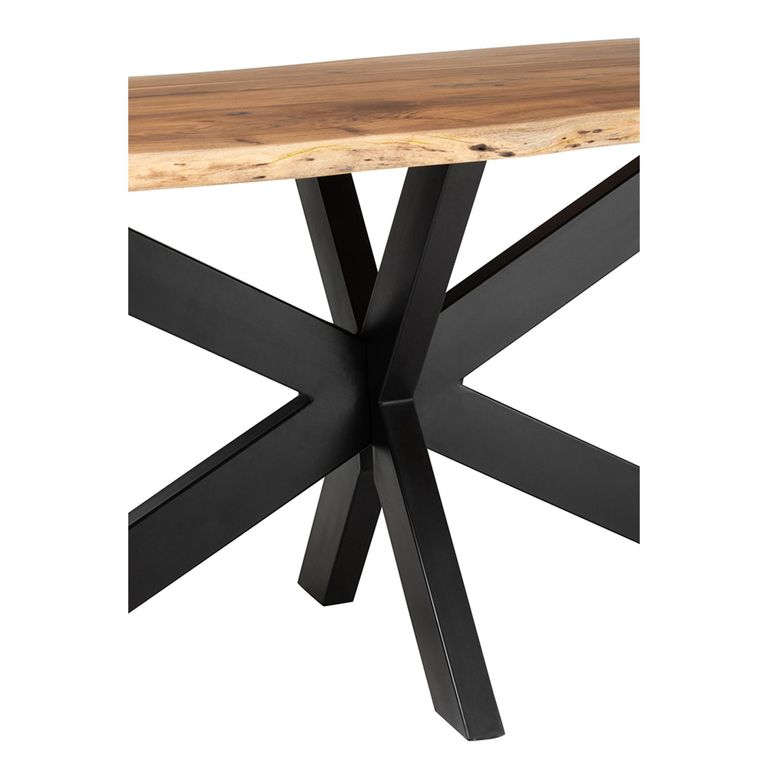 Gerard Dining Table - 210cm - 8 Seater - Oval - Star Base - Natural and Black - Acacia Wood