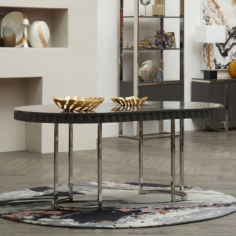 Genoa Dining Table - 6 Seater - 180cm - Oval - Grey