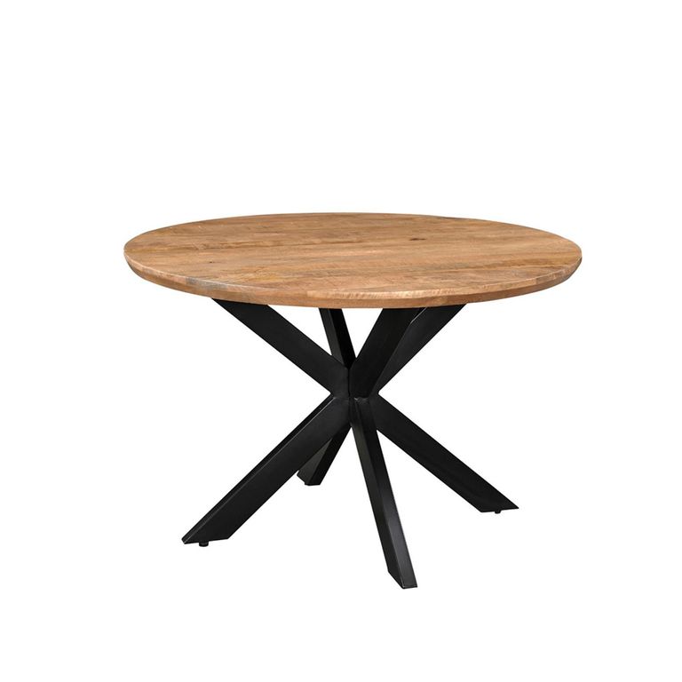 Jesper Dining Table - 120cm - 6 Seater - Round - Star Base - Natural - Mango Wood