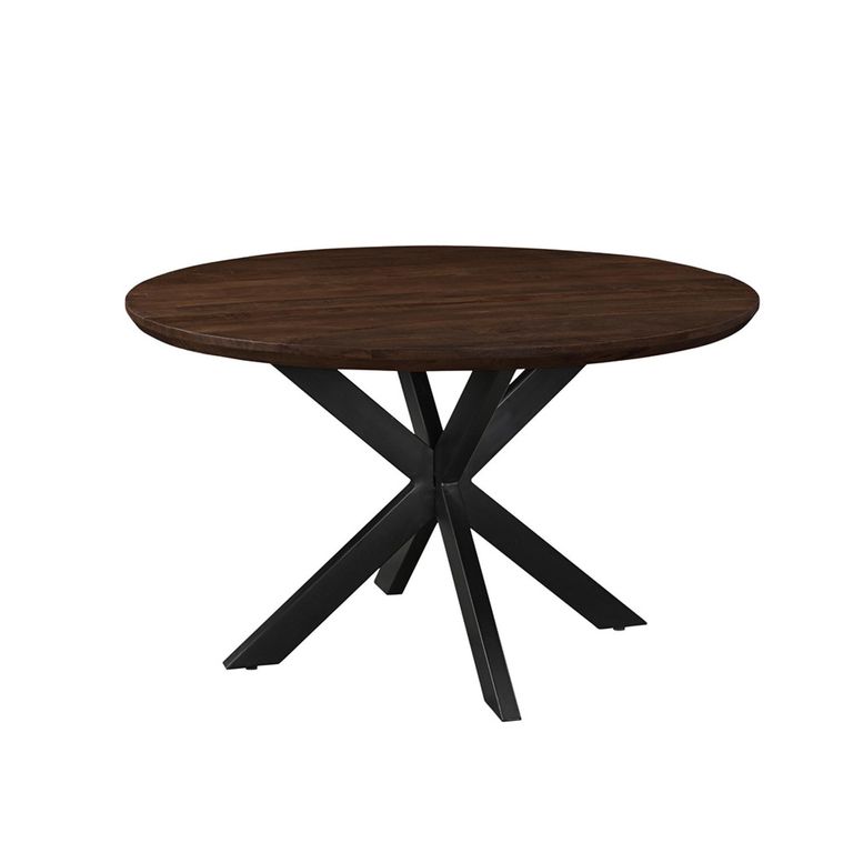 Jesper Dining Table - 130cm - 6 Seater - Round - Star Base - Chestnut - Mango Wood