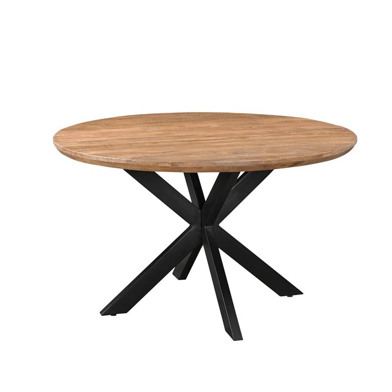 Jesper Dining Table - 130cm - 6 Seater - Round - Star Base - Natural - Mango Wood