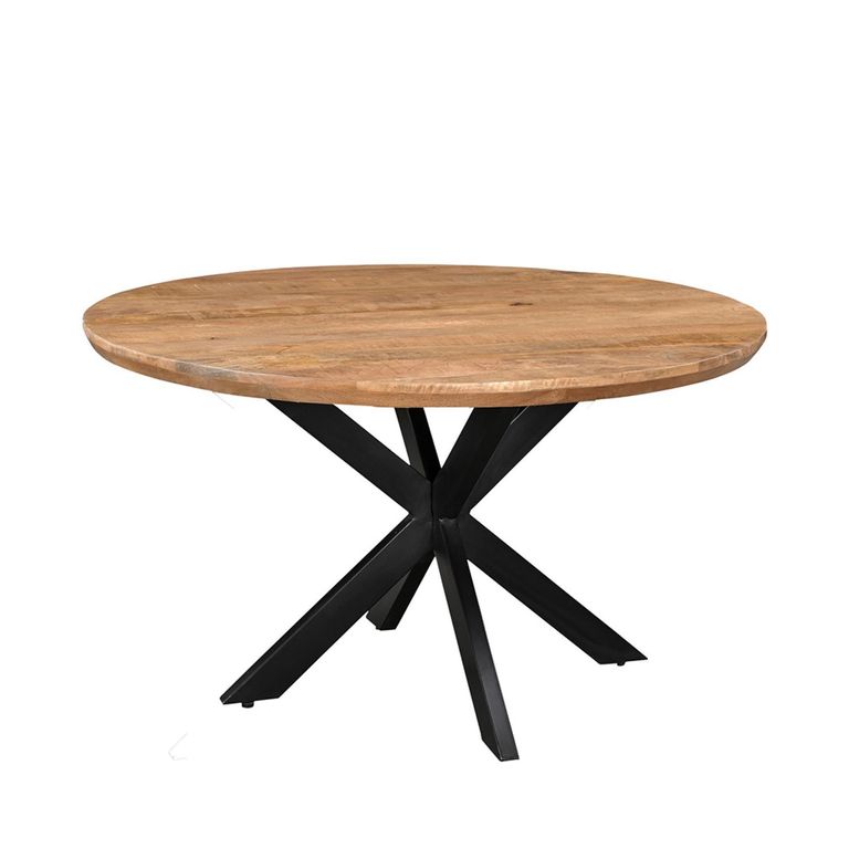 Jesper Dining Table - 150cm - 8 Seater - Round - Star Base - Natural - Mango Wood