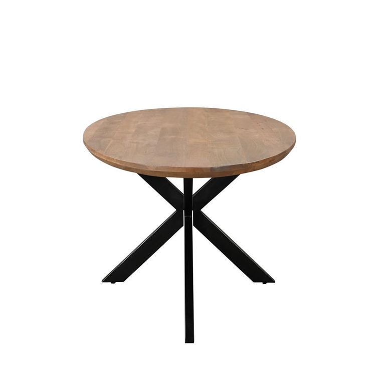 Jesper Dining Table - 160cm - 6 Seater - Oval - Star Base - Natural - Mango Wood