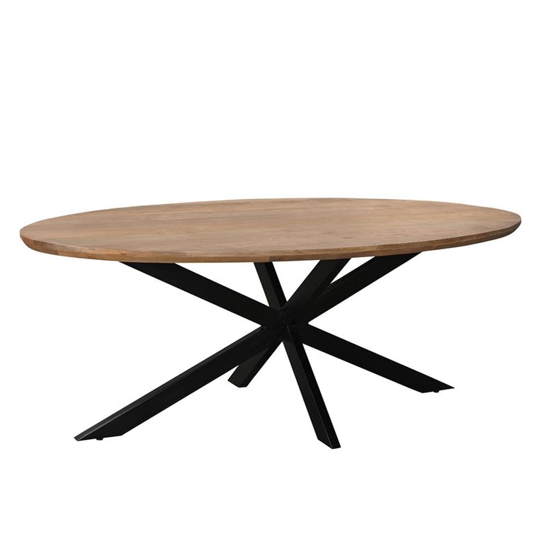 Jesper Dining Table - 180cm - 8 Seater - Oval - Star Base - Natural - Mango Wood