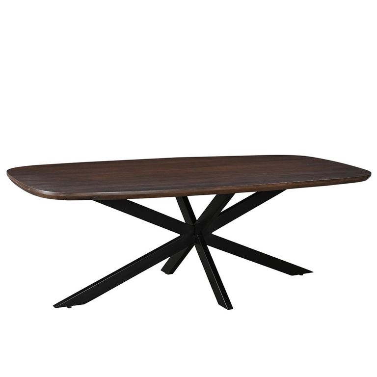 Jesper Dining Table - 180cm - 8 Seater - Star Base - Chestnut - Mango Wood