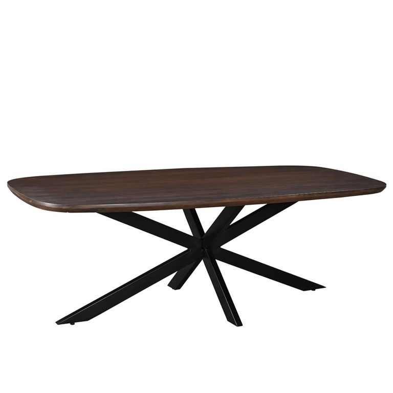 Jesper Dining Table - 210cm - 8 Seater - Star Base - Chestnut - Mango Wood