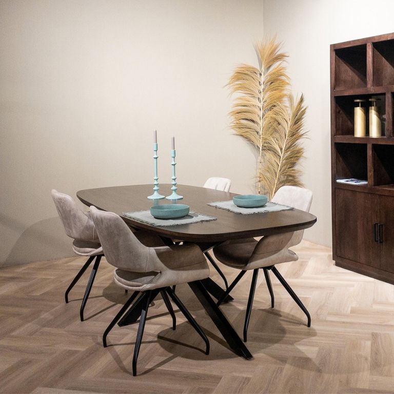 Jesper Dining Table - 230cm - 10 Seater - Star Base - Chestnut - Mango Wood
