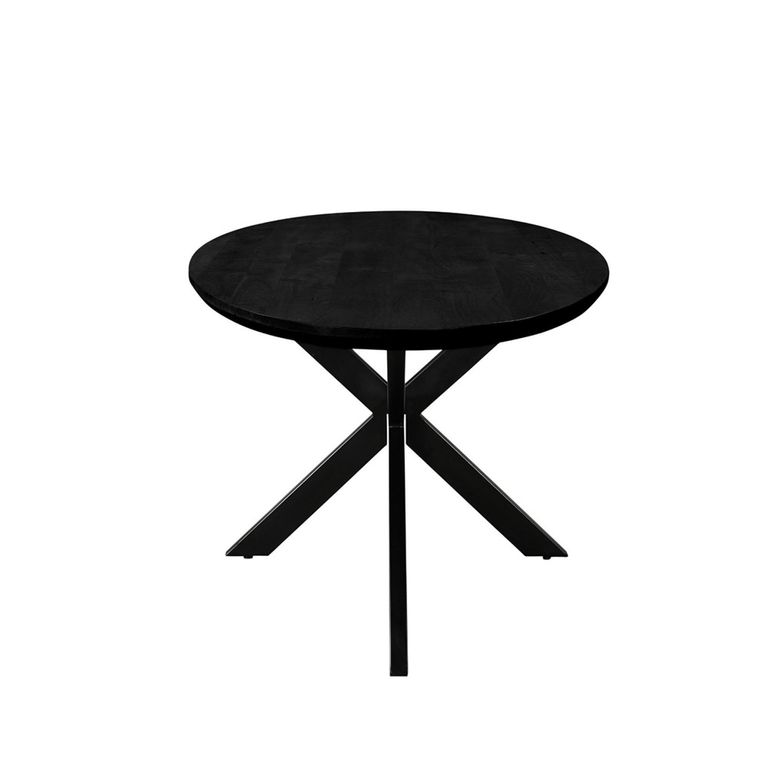 Jesper Dining Table - 240cm - 10 Seater - Oval - Star Base - Black - Mango Wood