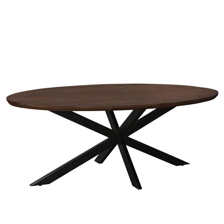 Jesper Dining Table - 240cm - 10 Seater - Oval - Star Base - Chestnut - Mango Wood