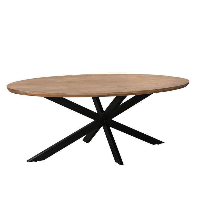 Jesper Dining Table - 240cm - 10 Seater - Oval - Star Base - Natural - Mango Wood