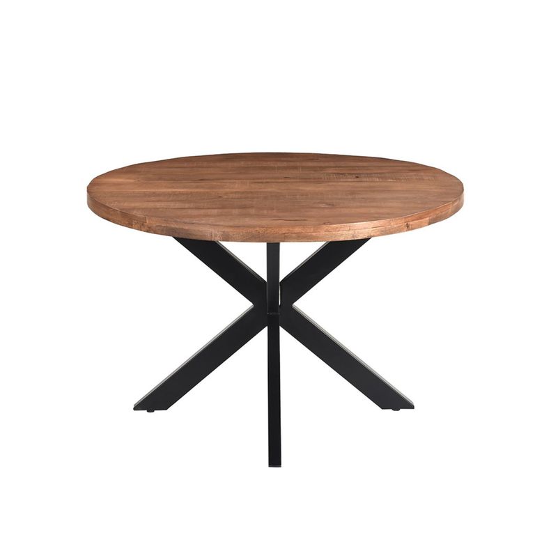 Rocky Dining Table - 120cm - 4 Seater - Round - Star Base - Natural - Mango Wood