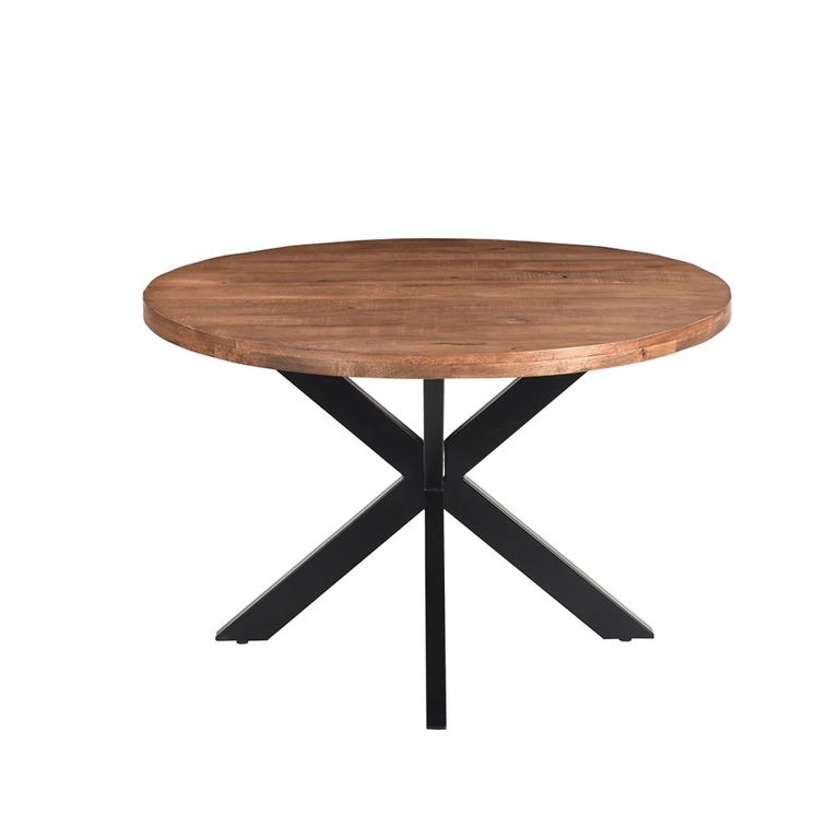 Rocky Dining Table - 130cm - 4 Seater - Round - Star Base - Natural - Mango Wood