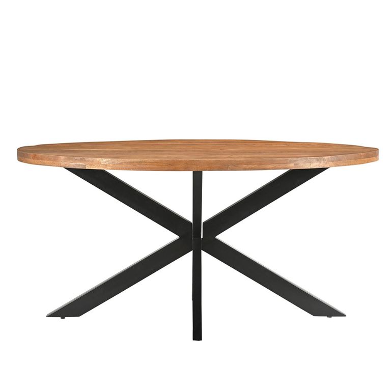 Rocky Dining Table - 180cm - 6-8 Seater - Oval - Star Base - Natural - Mango Wood