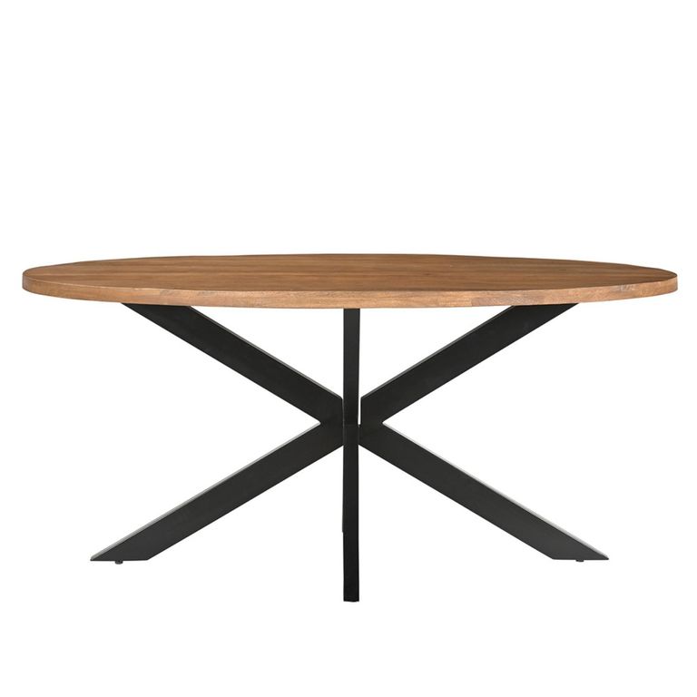 Rocky Dining Table - 210cm - 8 Seater - Oval - Star Base - Natural - Mango Wood