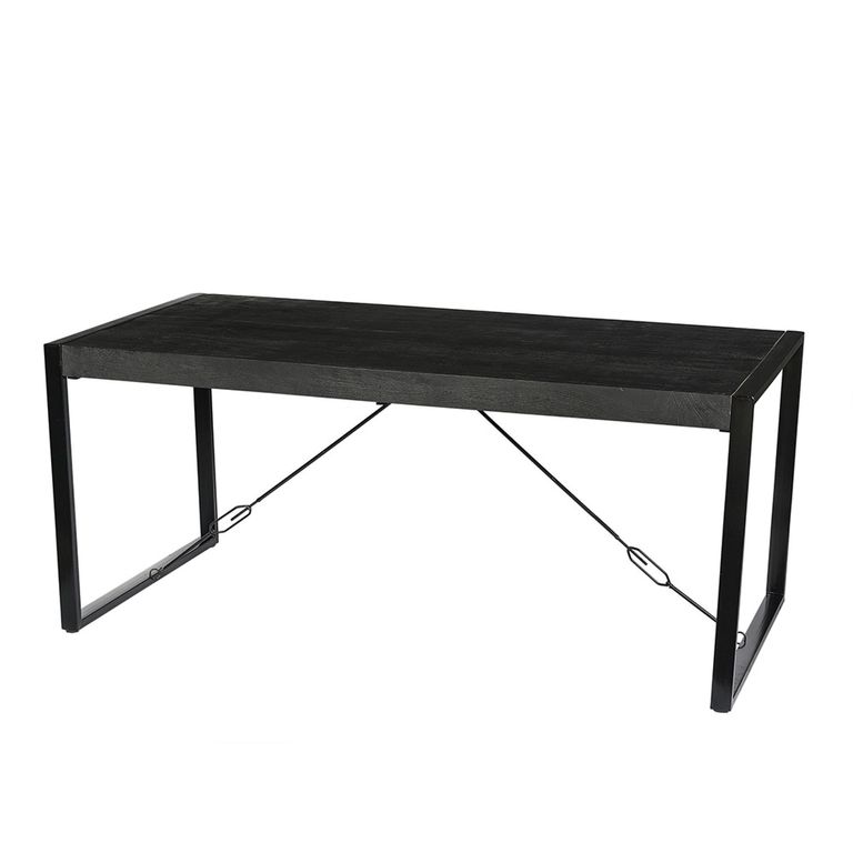 Norris Dining Table - 140cm - 4 Seater - U Legs - Charcoal - Rustic Mango Wood