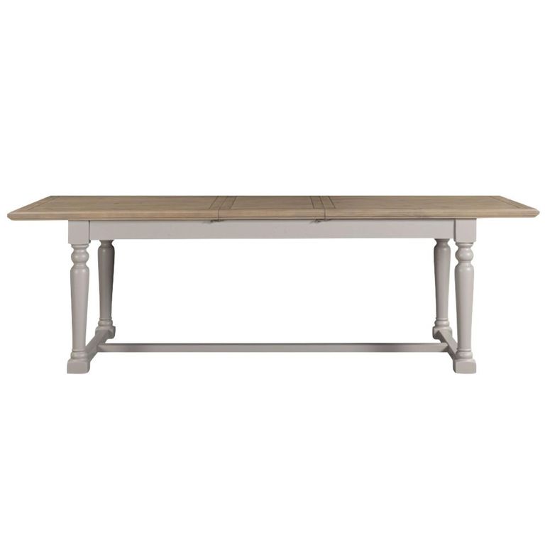 Chateau Extending Dining Table - 200cm-250cm - 8-10 Seater - Grey Painted - Pine