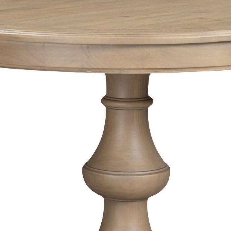 Chateau Dining Table - 120cm - 4 Seater - Round - Pedestal Base - Natural - Rustic Pine