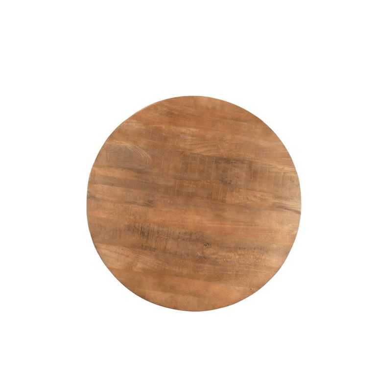 Salvator Fluted Dining Table - 130cm - 4 Seater - Round - Pedestal - Natural - Mango Wood