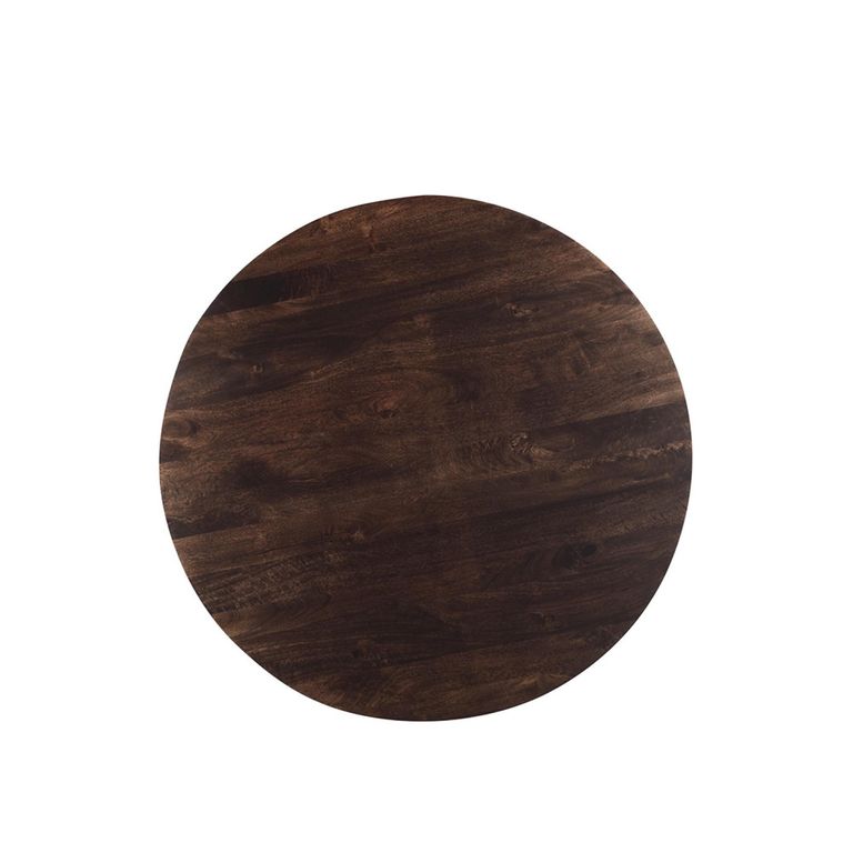 Salvator Fluted Dining Table - 130cm - 4 Seater - Round - Pedestal - Walnut - Mango Wood