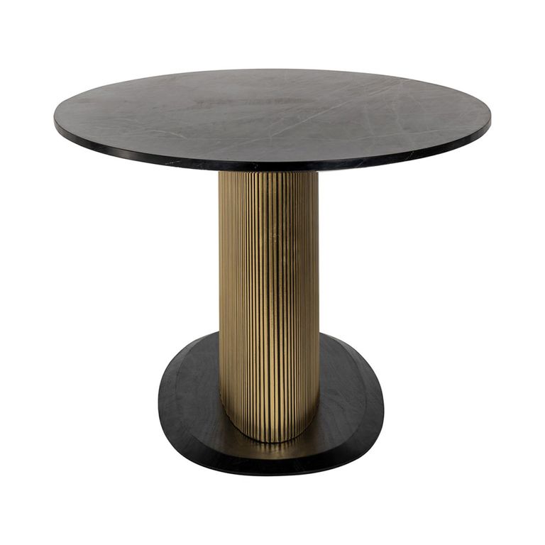 Ironville Brass Ribbed 10 Seater Oval Pedestal Dining Table