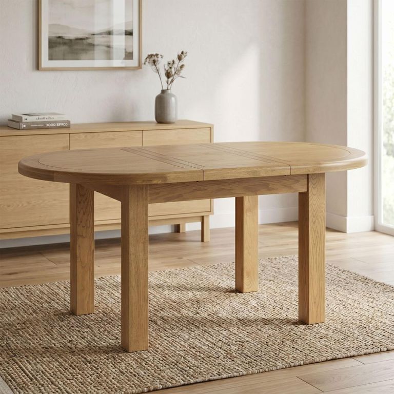 Dorchester Extending Dining Table - 120cm-160cm - 4-6 Seater - Oval - Rustic Oak