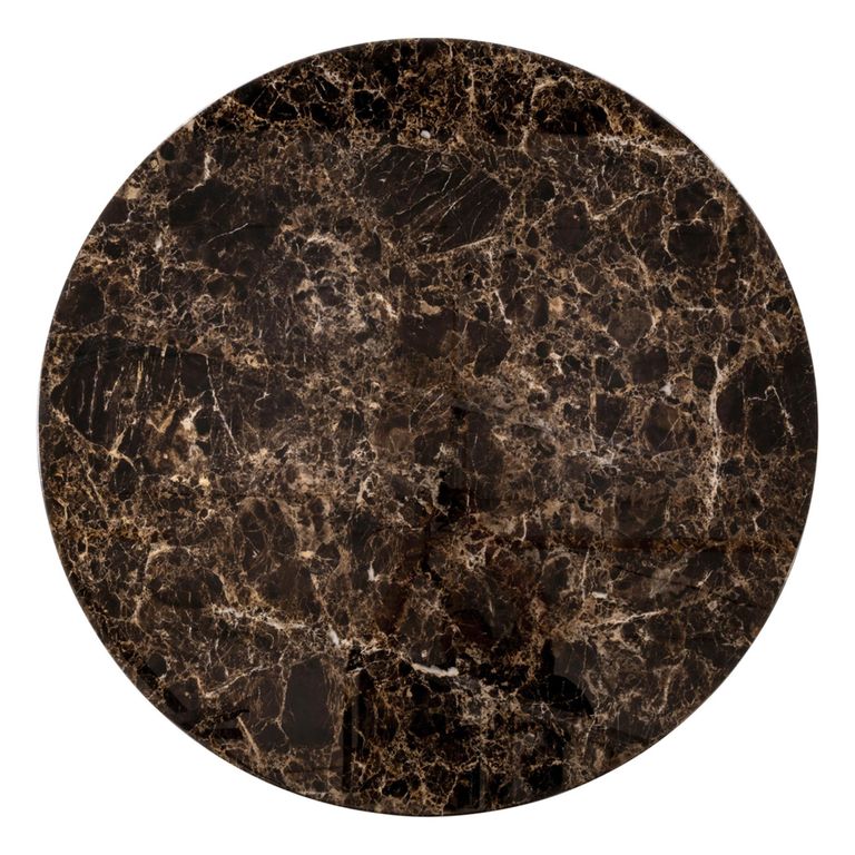 Almundi Dining Table - 120cm - 4 Seater - Round - Pedestal - Chocolate Brown - Ceramic