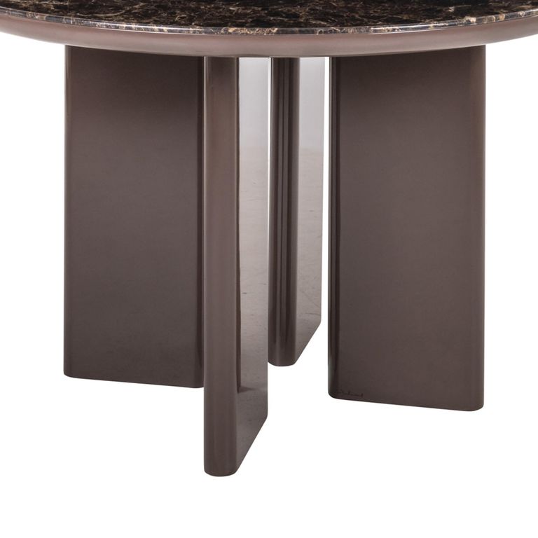 Almundi Dining Table - 120cm - 4 Seater - Round - Pedestal - Chocolate Brown - Ceramic