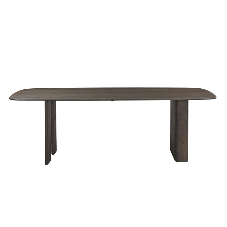 Castello Dining Table - 230cm - 10 Seater - Double Pedestal - Smoked Charcoal - Oak