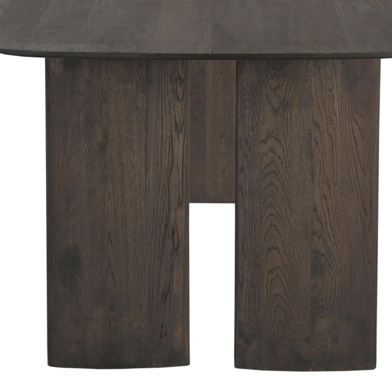 Castello Dining Table - 230cm - 10 Seater - Double Pedestal - Smoked Charcoal - Oak