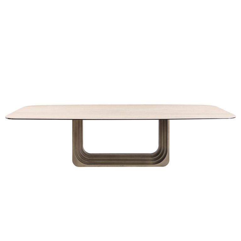 Maxfield Dining Table - 300cm - 12 Seater - Pedestal - Beige - Ceramic
