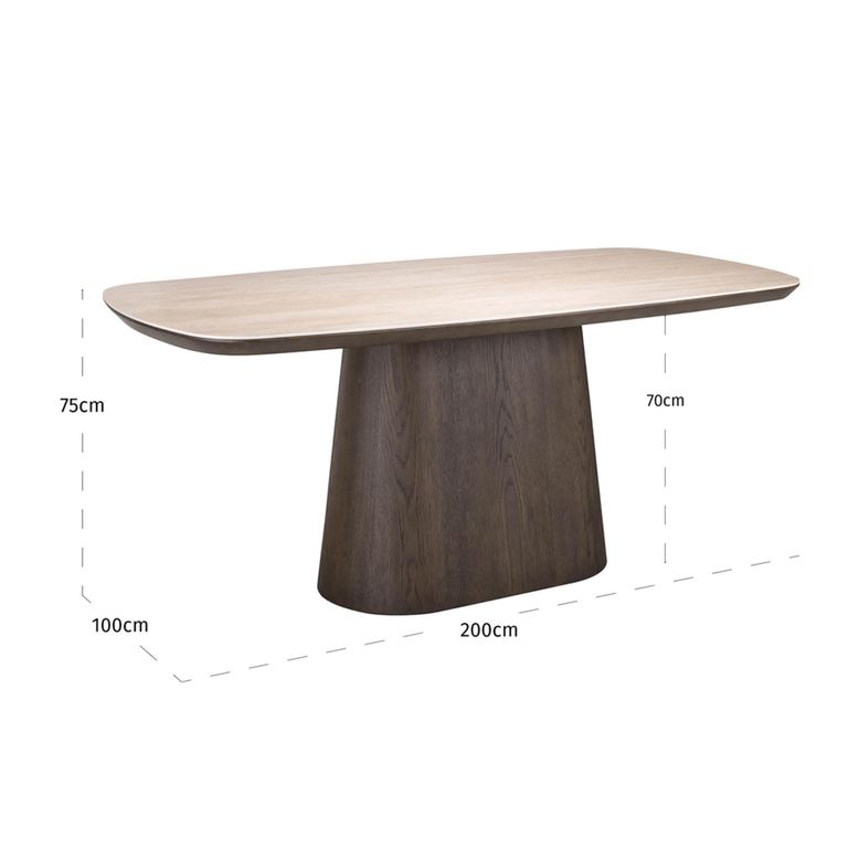 Ritz Dining Table - 200cm - 8 Seater - Pedestal - Ceramic