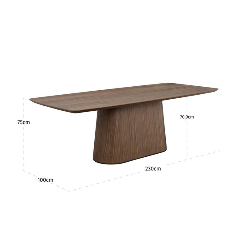 Windsor Dining Table - 230cm - 10 Seater - Pedestal - Walnut - Wood