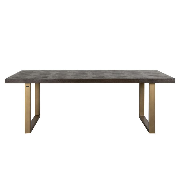 Luxor Brushed Brass Ribbed 8 Seater Dining Table