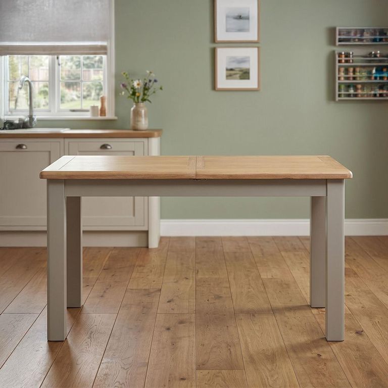 Windermere Painted Butterfly Extending Dining Table - 140cm-180cm - 6-8 Seater - Oyster Grey