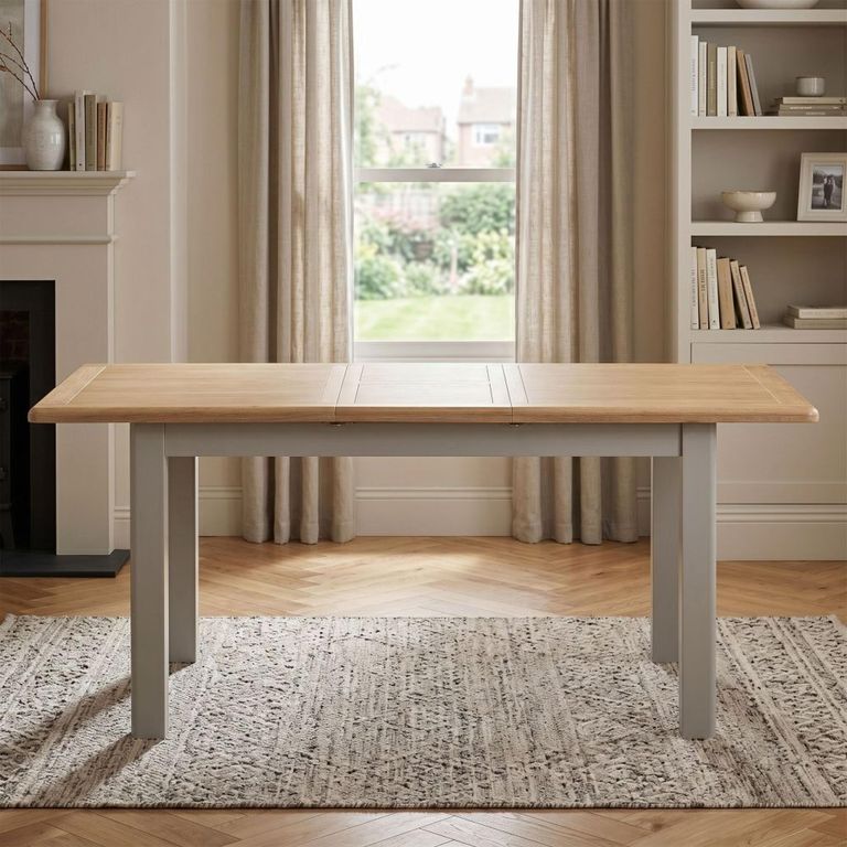 Windermere Painted Butterfly Extending Dining Table - 140cm-180cm - 6-8 Seater - Oyster Grey