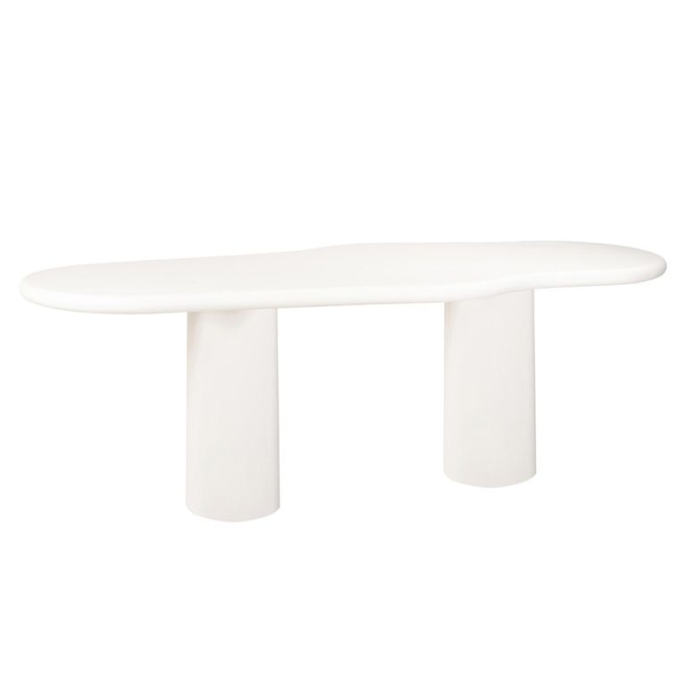 Bloomstone White Lime Plaster 12 Seater Pedestal Dining Table