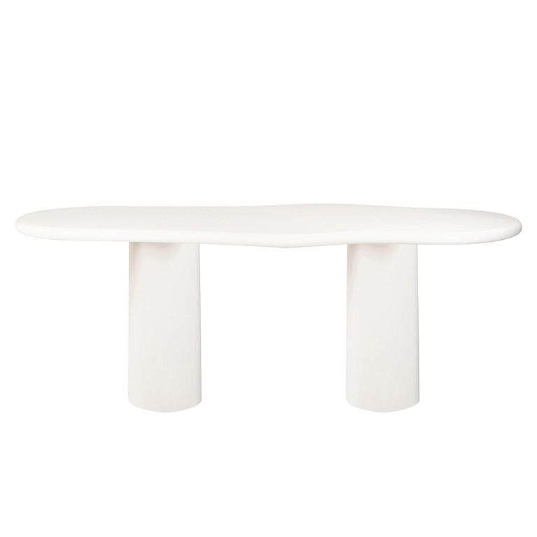 Bloomstone White Lime Plaster 12 Seater Pedestal Dining Table