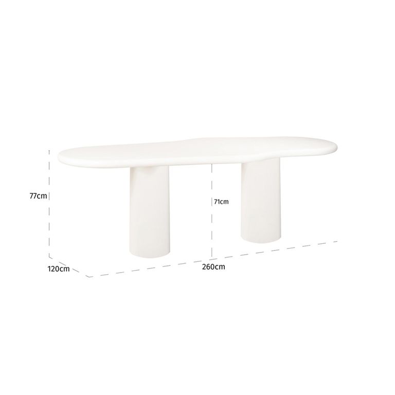 Bloomstone White Lime Plaster 12 Seater Pedestal Dining Table