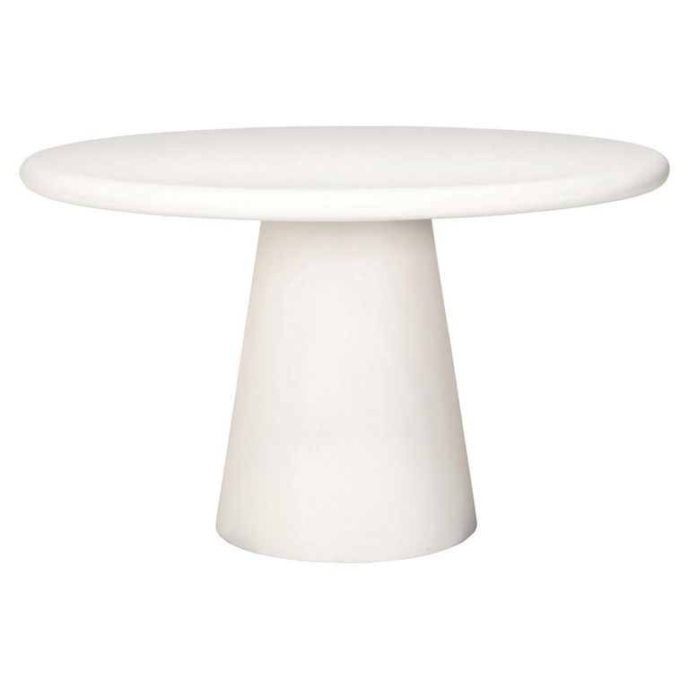 Bloomstone White Lime Plaster 4 Seater Round Pedestal Dining Table