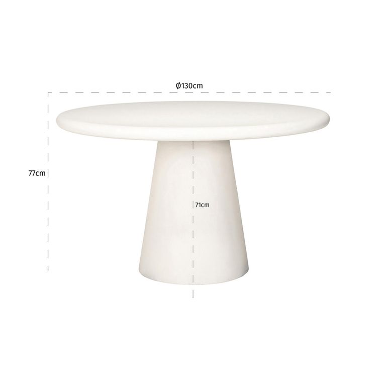 Bloomstone White Lime Plaster 4 Seater Round Pedestal Dining Table