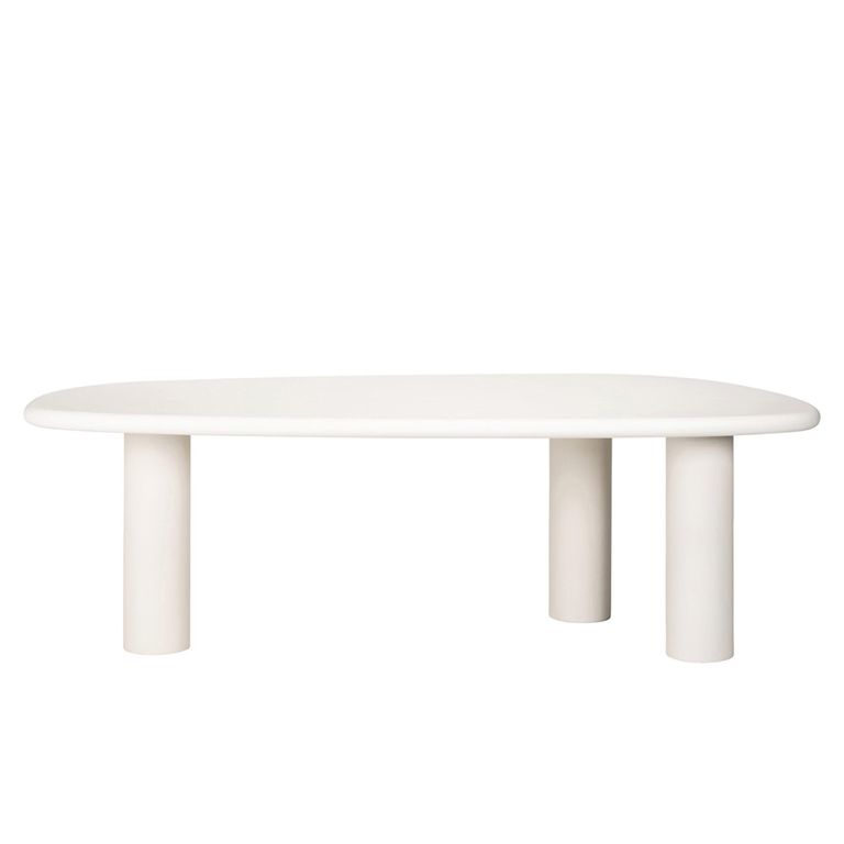 Bloomstone White Lime Plaster 8 Seater Pedestal Dining Table