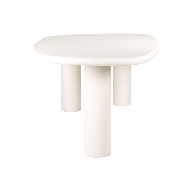 Bloomstone White Lime Plaster 8 Seater Pedestal Dining Table