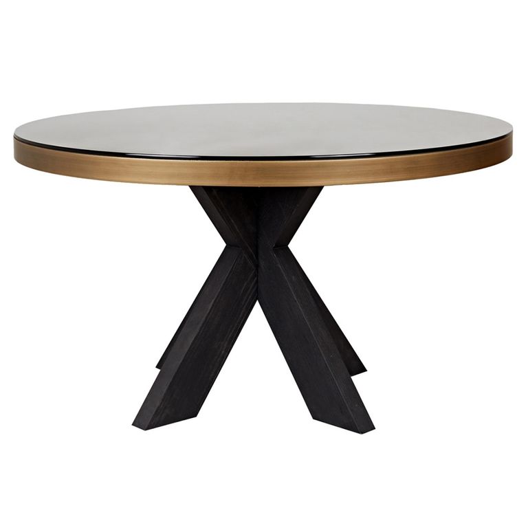 Bloomville Shagreen 6 Seater Round Dining Table with Spider Legs