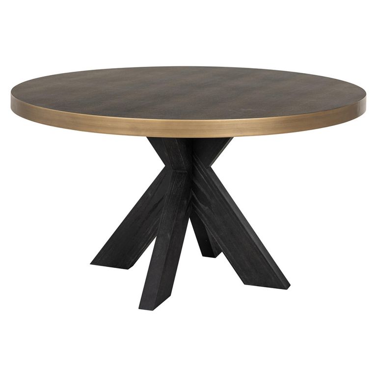 Bloomville Shagreen 6 Seater Round Dining Table with Spider Legs