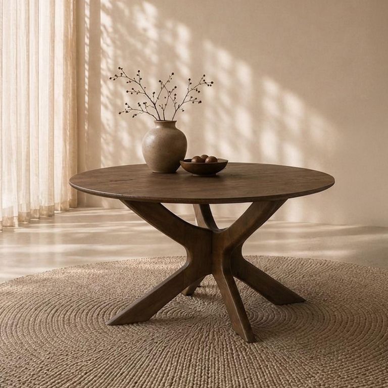 Montereux Dining Table - 130cm - 4 Seater - Round - Spider Legs - Malta - Mango Wood