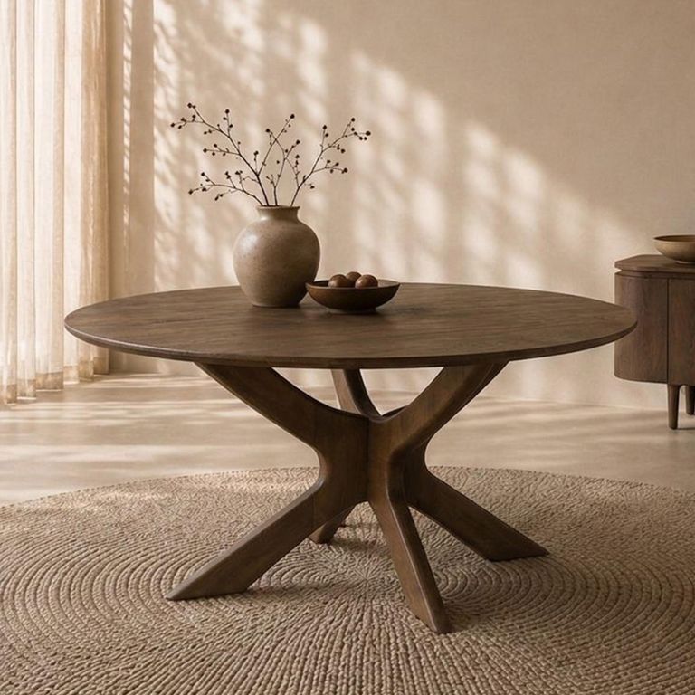 Montereux Dining Table - 150cm - 6 Seater - Round - Spider Legs - Malta - Mango Wood