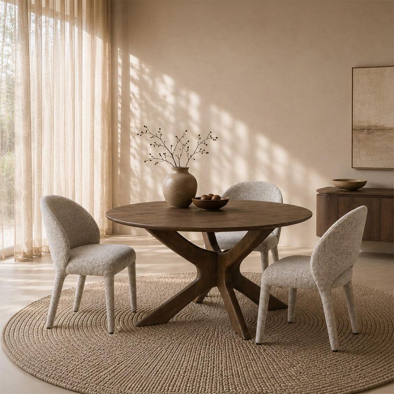 Montereux Dining Table - 130cm - 4 Seater - Round - Spider Legs - Malta - Mango Wood