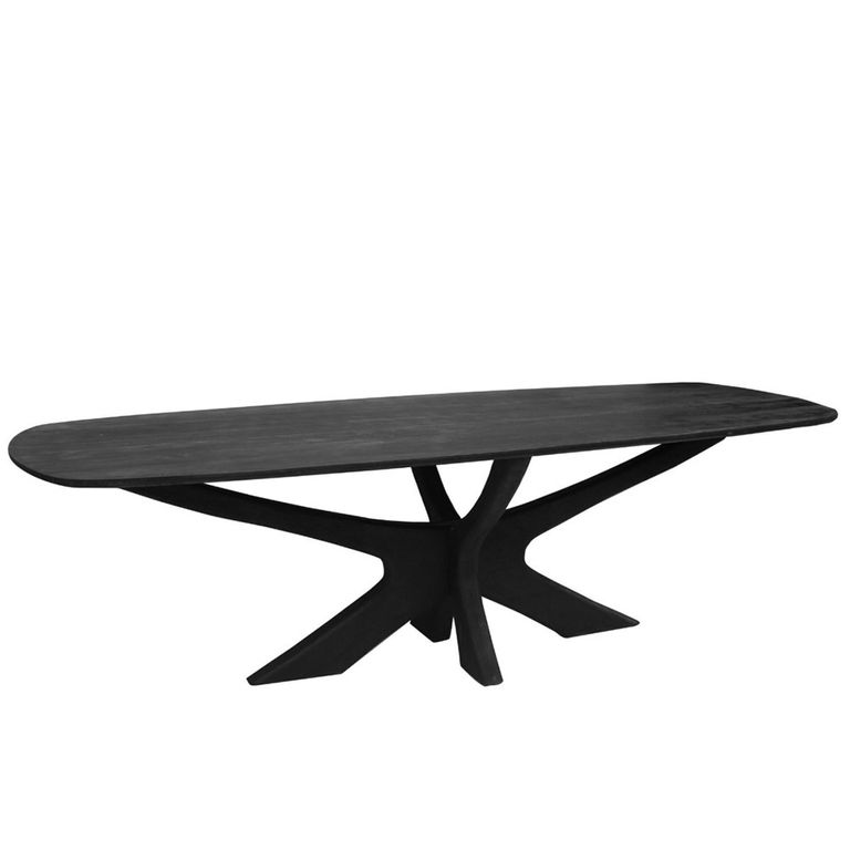 Montereux Dining Table - 220cm - 8 Seater - Oval - Spider Legs - Charcoal - Mango Wood