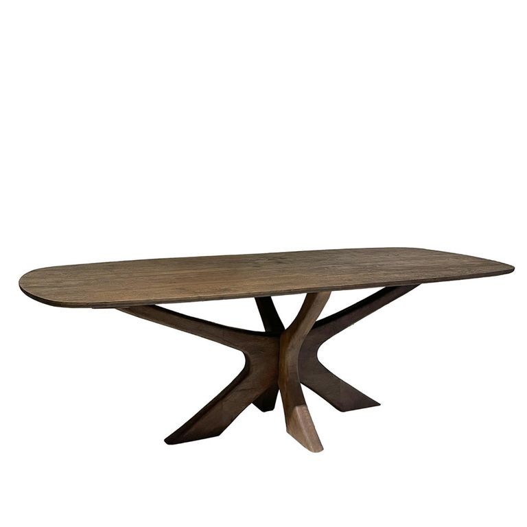 Montereux Dining Table - 220cm - 8 Seater - Oval - Spider Legs - Malta - Mango Wood