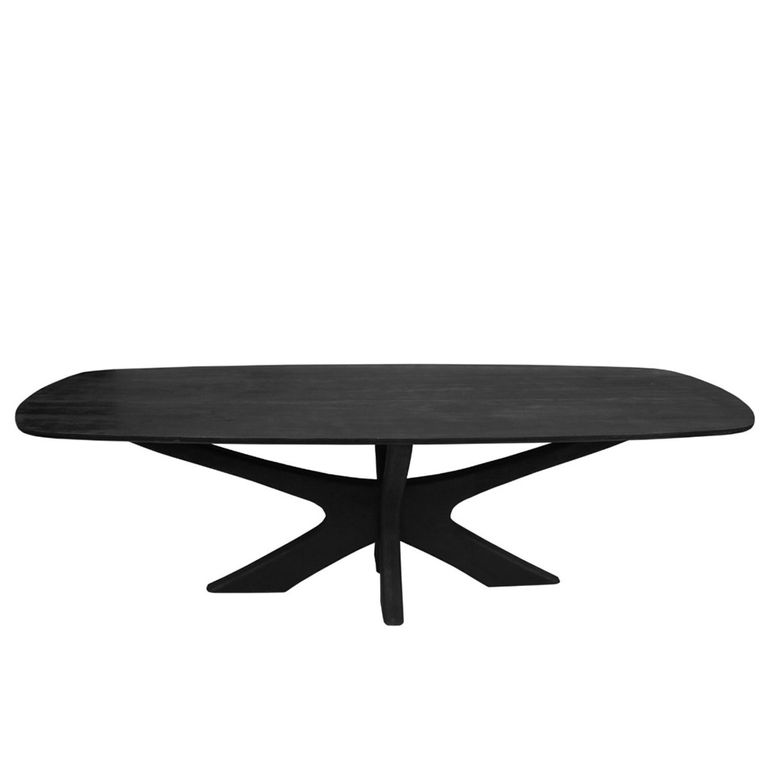 Montereux Dining Table - 250cm - 10 Seater - Oval - Spider Legs - Charcoal - Mango Wood